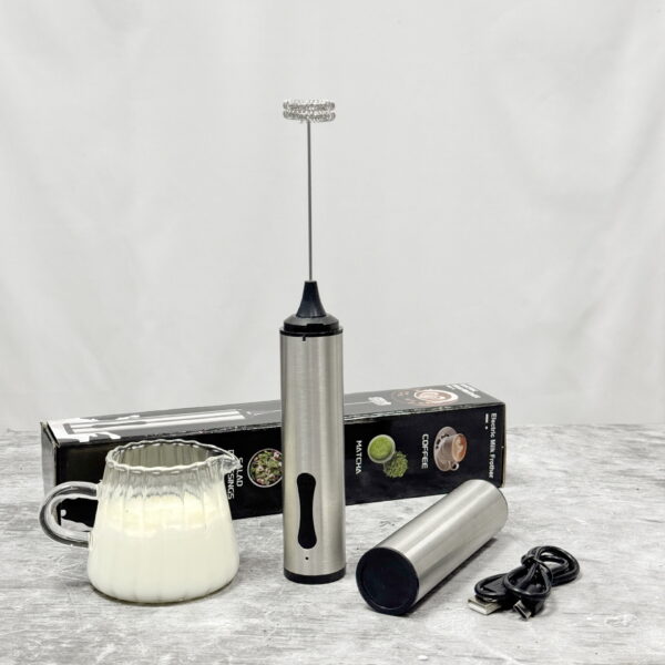 Stainless Steel Rechargeable Electric Milk Frother Cream Frother Mini Stirring Stick